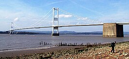 De Severn Bridge gezien vanuit Engeland