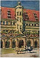 Rathaus Rothenburg o.d.T., Pastell und Aquarell, 1922