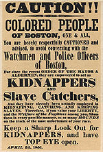 Poster warning that the Boston police enforce the Fugitive Slave Act