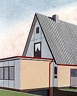 Stahlsiedlungshaus (Stahllamellenhaus), Golzheimer Heide bei Düsseldorf, 1935