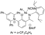 Catalyst supported by highly electron-withdrawing substituted ligand.[4]