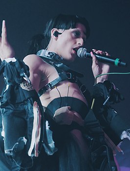 Arca tijdens het Sónar Festival in Barcelona, 18 juli 2019.