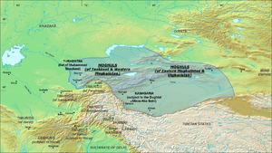 Location of Moghulistan (Eastern Chagatai Khanate) in 1490