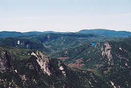 The Laurentian Mountains seen from the Acropole des Draveurs in the Parc des Hautes-Gorges