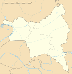 Mapa konturowa Sekwana-Saint-Denis, w centrum znajduje się punkt z opisem „Bobigny”