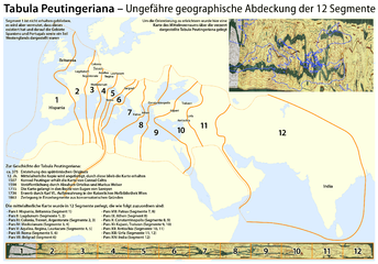 Geographische Abdeckung der Tabula Peutingeria