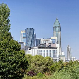 Istanbul Financial Center in Ataşehir, with the 352 m (1,154 ft 10 in) tall Turkish Central Bank Tower in the background