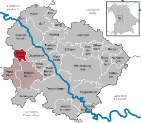 Poziția Gnotzheim pe harta districtului Weißenburg-Gunzenhausen