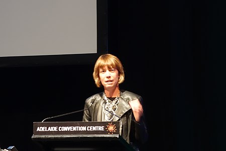 Janette Sadik-Khan przemawia na konferencji w 2014 (Adelajda)