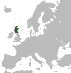 İskoçya Krallığı'nın Avrupa'daki konumu.