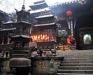A pavilion of the Taoist Shangqing Temple in Mount Qingcheng, Chengdu.