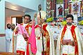 Bishop Mar Gregory Karotemprel and Fr. Palakkappilly at Marth Mariam Church, Arakuzha.