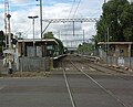 Southbound view of the station platforms, seen from the Gaffney Street level crossing, March 2005