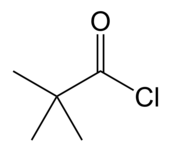 Structuurformule van pivaloylchloride