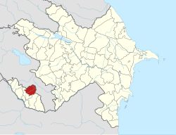 Map of Azerbaijan showing Shahbuz District