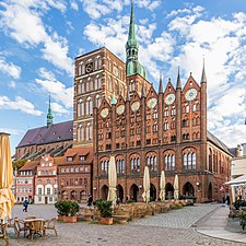 Town Hall and St. Nicholas' church in Stralsund, from around 1250 to 1400, unknown architect, Germany