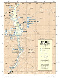 Karte der UNDOF-Zone (2011)