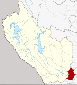 Amplasarea districtului în provincia Kanchanaburi