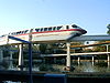 The Disneyland Monorail above the submarine lagoon in 2005