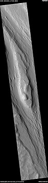 Streamlined forms in a channel, as seen by HiRISE under HiWish program