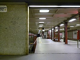 Eindpunt Innsbrucker Platz: de U4 eindigt tegen een muur.