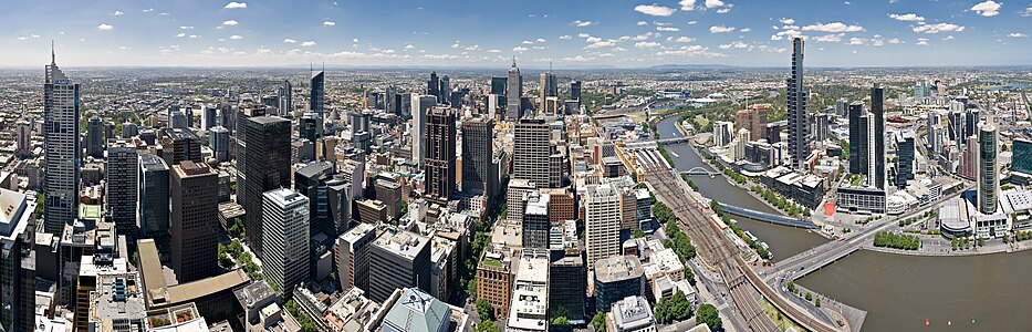 Melbourne 'nın panoramik manzarası. (Üreten: Diliff)