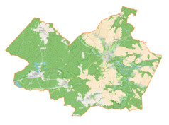 Mapa konturowa gminy Narol, na dole znajduje się punkt z opisem „Łówcza”