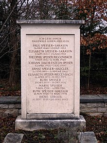 Paul Speiser-Sarasin (1846–1935) Dr. jur., Notar, Advokat, Prof. für Handels- und Steuerrecht, Dozent an der Univ. Basel, Dr. phil. h. c. der Univ. Basel, Politiker, Autor. Grab auf dem Friedhof Hörnli, Riehen, Basel-Stadt