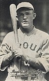 Roger Hornsby on a 1921 Exhibits baseball card wearing a St. Louis Cardinals road uniform