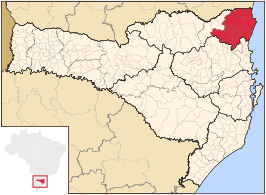 Ligging van de Braziliaanse microregio Joinville in Santa Catarina