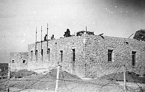 Members of the Yiftach Brigade, First Battalion stationed in Sheikh Huzeil Police Station, 1948