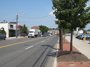 De hoofdstraat (Main Street) van Smithtown