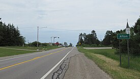 Road signage looking east along M-68