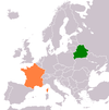 Location map for Belarus and France.