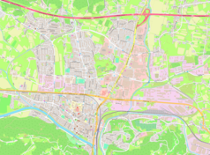 Mapa konturowa Celje, na dole znajduje się punkt z opisem „Celje”