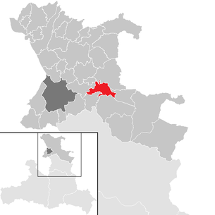 Lage der Gemeinde Hof bei Salzburg im Bezirk Salzburg-Umgebung (anklickbare Karte)