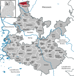 Elhelyezkedése Baden-Württemberg térképén