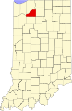 Map of Indiana highlighting Starke County