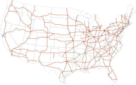 Map of the U.S. Interstate Highway System