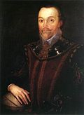 A 16th century oil on canvas portrait of Sir Francis Drake in Buckland Abbey, painting by Marcus Gheeraerts the Younger