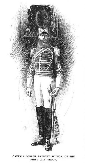 Drawing of Captain Joseph Lapsley Wilson of the Philadelphia First City Troop circa 1894.