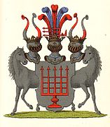 Wappen der Grafen von Levetzow in Danmarks Adels Aarbog 1890