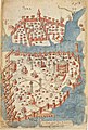 Cristoforo Buondelmonti'ye ait Liber insularum Archipelagi'nin Marciana Millî Kütüphanesi'nde yer alan ve 1420'ler ile 1430'lar civarına tarihlenen kopyasındaki Konstantinopolis ile Galata haritası. Kontoskalion haritanın ortasının sağ parçasında, Hipodromun sağında görülmektedir: Yarım daire mendirek limanı denizden korurken deniz duvarları limanı şehirden ayırmaktadır.