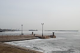 Kronstadt harbour in winter