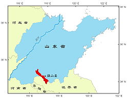 Location of the seat relative to Weishan Lake and in Shandong
