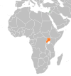 Location map for Palestine and Uganda.