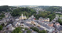 Bad Lobenstein - downtown area with church