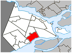 Location within Vaudreuil-Soulanges RCM