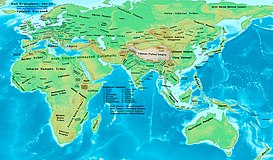 Die östliche Hemisphäre im Jahre 700