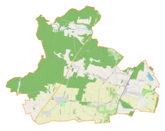 Mapa konturowa gminy Kruszyna, w centrum znajduje się punkt z opisem „Wikłów”